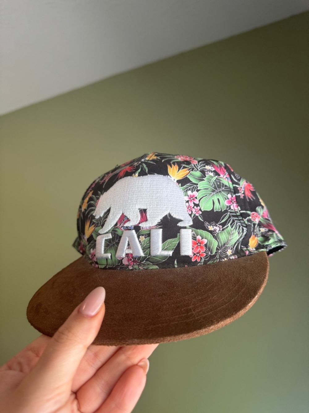 Floral Cali Bear Cap with Suede Brim